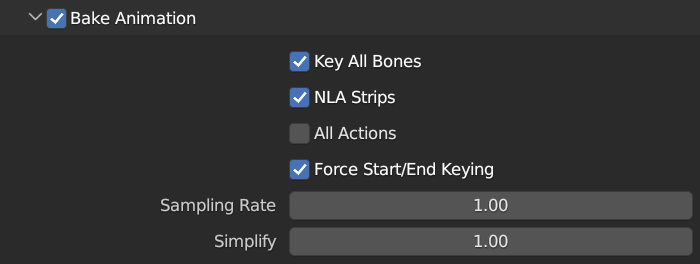 Blender Export - Animation Section